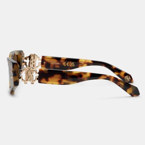 New! Roberto Cavalli SRC057M 0777 Chic Havana Sunglasses, Authentic